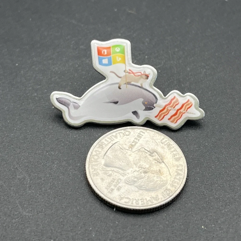 Microsoft Ninja Cat Narwhal Bacon Lapel‎ Hat Pin